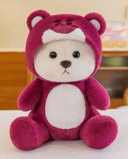 Krow Baby Plushies - 50 cm Wine Red Lovable Huggable Soft Toy, Big Size Plush Teddy Bear, Elegant Soft Plush Toy for Babies, Great Birthday Gift for Girls