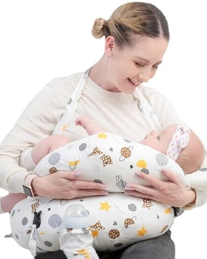SNOWIE Soft? Baby Feeding Pillow for Mom Breastfeeding, Nursing Pillow with Infant Support Cushion, Multi Nursing Pad with Removable Neck Belt for Mom Baby Gifts