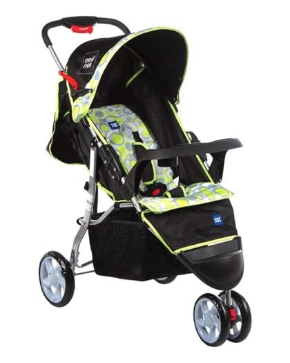Mee Mee Easy to Push Baby Pram with Quick One-Hand Folding (MM-35 B), Green, 1 Count (Pack of 1)