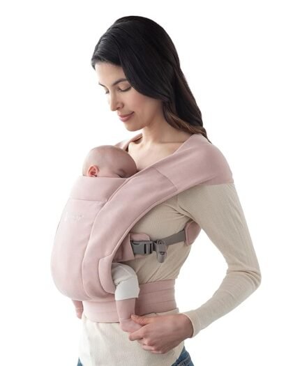 Ergobaby Embrace Baby Carrier Specially for Newborns from Birth with Head Support, Spreadable Cross Straps and Supportive Waistbelt, Super Soft and Ergonomic, 2 Carry Positions, 3-11 Kgs, Blush Pink