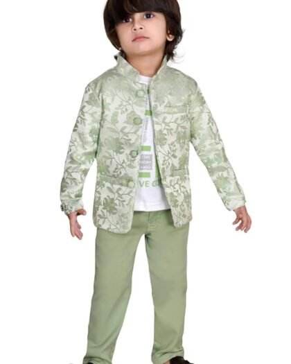 Dotson Clothing Set for Baby Boys-Jackets, Pant & T Shirt (12-18 Months, Green)