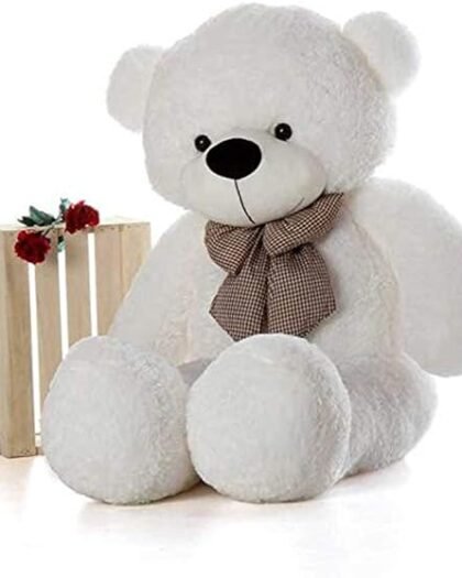 HUG 'n' FEEL SOFT TOYS Loveable HUGABLE Soft Giant Life Size, Long Huge Teddy BearPlush & Stuffed Toys (Best for Someone Special) White 7 Feet 210 cm with Free Heart Shape CUSION