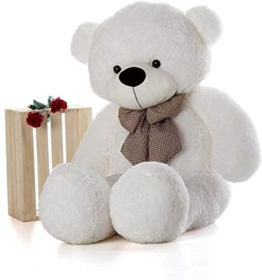 HUG 'n' FEEL SOFT TOYS Loveable HUGABLE Soft Giant Life Size, Long Huge Teddy BearPlush & Stuffed Toys (Best for Someone Special) White 7 Feet 210 cm with Free Heart Shape CUSION