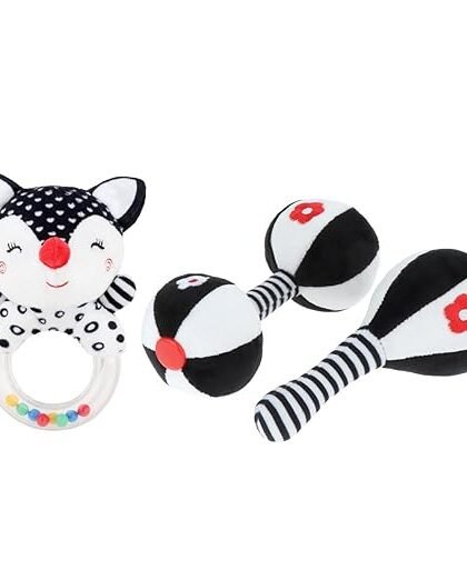 BNF 3 Pieces Baby Rattles Gift Chew Toy Soft Rattle for 0-6 Months Babies Infant ABaby | Toys for Baby | Developmental Baby Toys3 Baby Rattles
