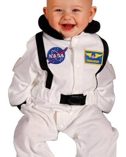 Click to open expanded view Aeromax Jr. Astronaut Suit with NASA patches and diaper snaps, WHITE, Size 6/12 Months
