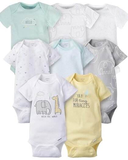 GERBER Baby 8-Pack Short-Sleeve Onesies Bodysuit