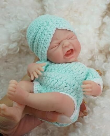 Miaio Reborn Baby Doll Cry 7 Inch Silicone Doll Boy Mini Realistic Newborn Baby Dolls Silicone Full Body