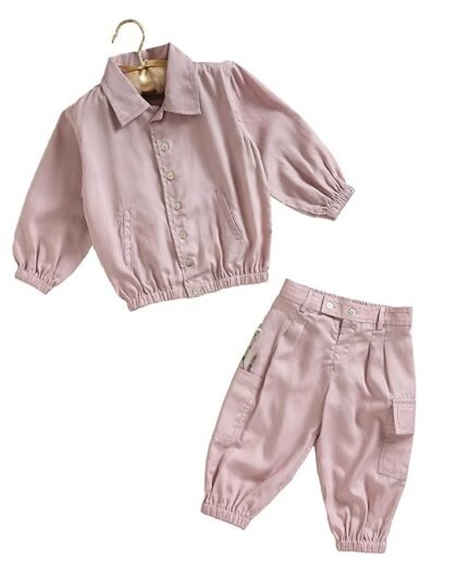 BABY FOREST Poshaak Solid Shirt & Trouser Set