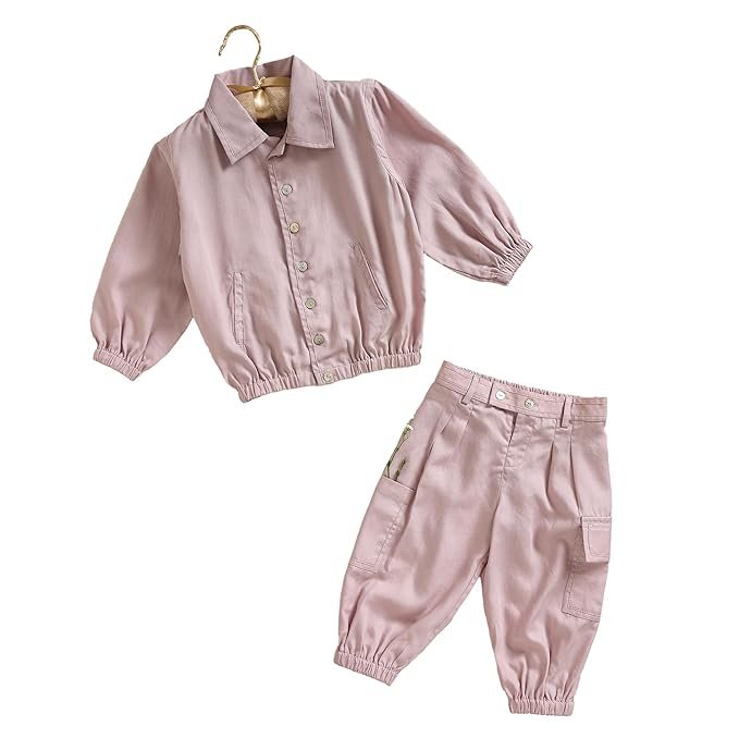 BABY FOREST Poshaak Solid Shirt & Trouser Set