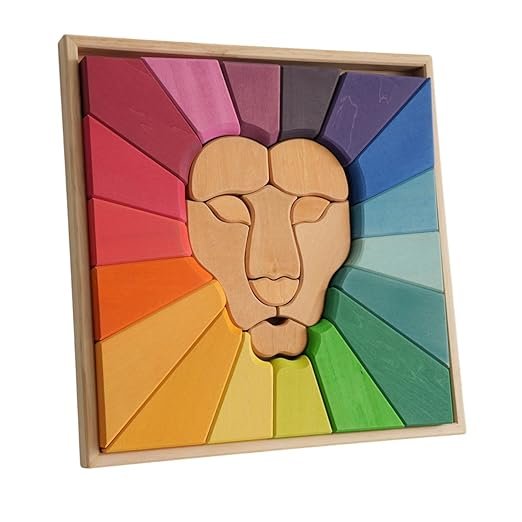 BNF Wooden Puzzle Learning Toy Lion Stacking Puzzle for Children Girls Boys KidsBaby | Toys for Baby | Developmental Baby Toys1 Dinosaur Truck Car Toy 6 Mini Cars