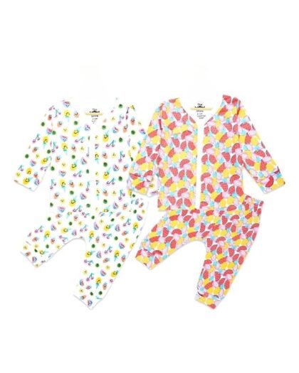 The Mom Store Infant Pajama Set | 100% Cotton | Nightwear | Night Suit | Sleepwear for Newborn and for Infant | Soft | Comfortable | for Boys and Girls | Printed