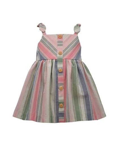 Bonnie Jean Girl's Dress - Spring Summer Sundress Striped Dress for Baby, Toddler and Little Girls, Multicolored, 24 Monts