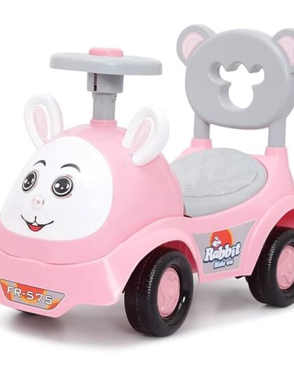 eHomeKart Kids Push Car Rabbit Rider Ride-On - Toy Car Rider for Baby with Music Horn, Backrest and Under Seat Storage Utility Box for Toys - Suitable for Boys and Girls of Age 1 Year to 3 Years