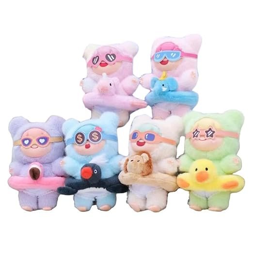 THE STYLE SUTRA® 6Pcs Cute Plush Doll Cartoon Pendant Animal Plush Toy for Home Gift Birthday