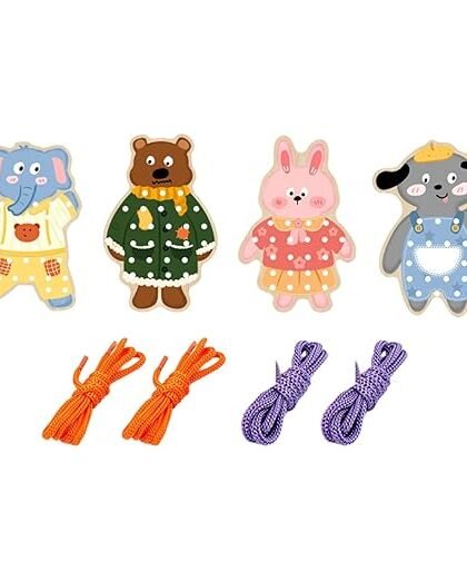 BNF Wooden Lacing Toy Animal Theme Preschool for Age 3 4 5 6 Children Girls Boys animalsBaby | Toys for Baby | Developmental Baby Toys1 Electric Baby Toy