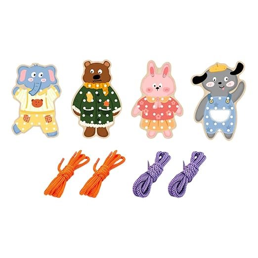 BNF Wooden Lacing Toy Animal Theme Preschool for Age 3 4 5 6 Children Girls Boys animalsBaby | Toys for Baby | Developmental Baby Toys1 Electric Baby Toy