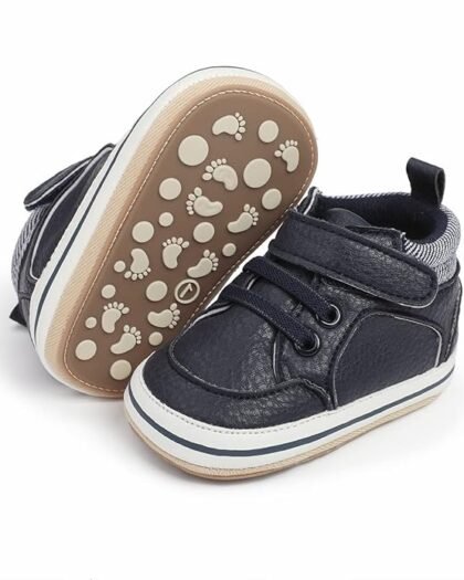 E-FAK Baby Shoes Boys Girls Infant Sneakers Non-Slip Rubber Sole Toddler Crib First Walker Shoes