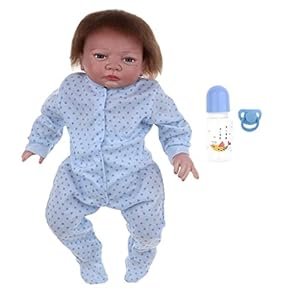 CALANDIS Real Life 18Inch Reborn Doll Kits Vinyl Newborn Baby Doll with Rooting Hair, Clothes, Magnetic Pacifier, Nursing Bottle
