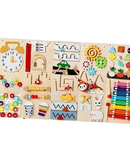 BNF 5Pcs Wall Activity Board Toy Busy Board for Children Boys Girls Holiday GiftBaby | Toys for Baby | Developmental Baby Toys1 Baby Phone Toy with Music