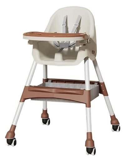 LOOM TREE® Baby High Chair Multifunctional Toddlers Dining Chair for Relaxation Feeding Brown | Feeding | High Chairs