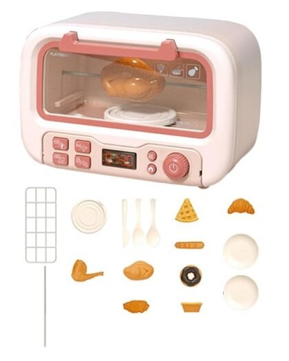 LOOM TREE® Kids Microwave Oven Toys with Lights and Sounds for Girls Boys Kids Children Pink | Toys for Baby | Developmental Baby Toys