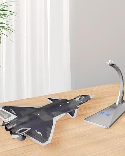 ATORSE® Toy J20 Airplane Model Simulation Metal Fighter Jet Model for Table Office Shelf 1 72