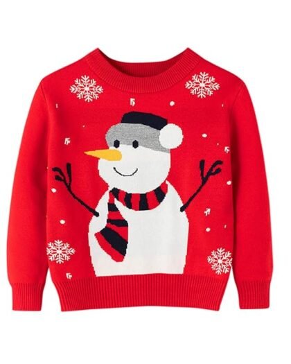 Blouse for Kids, Toddler Youth Teen Boys Girls Christmas Cartoon Knit Print Sweater Knitwear 2-7T Red