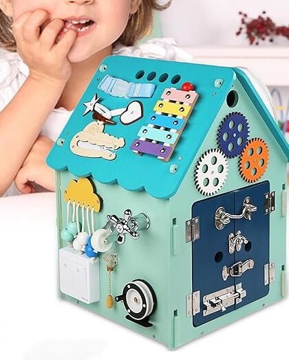 ATORSE® Toy Wooden House Montessori Toy Early Education for Kids Preschool Birthday Gift