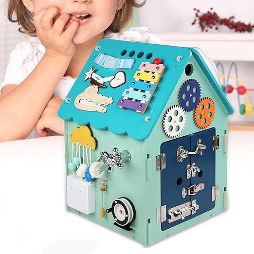 ATORSE® Toy Wooden House Montessori Toy Early Education for Kids Preschool Birthday Gift