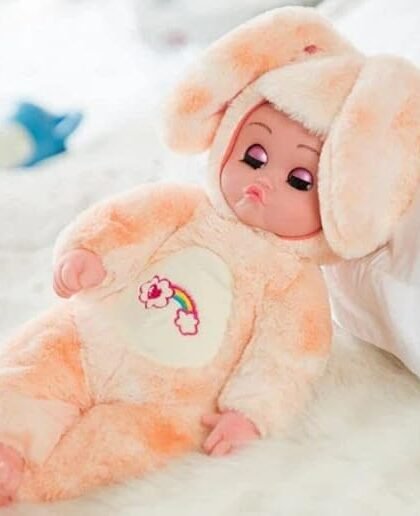 SK TOY ZONE Rabbit Doll with Music Reborn Baby Soft Cloth Big Size Original Plush Soft Clothing Summer Special Best Birthday Gift for boy Body Silicone Doll Toys for Boy Girl Little Children Kids