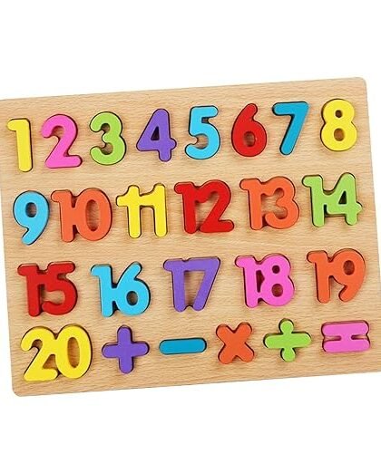 BNF Jigsaw Puzzle Educational Toy Learning for Children Boys and Girls Toddler M 1-20 NumberBaby | Toys for Baby | Developmental Baby Toys1 Wooden Puzzle Board