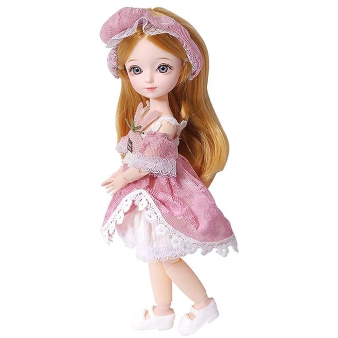 Licogel Princess Doll Set Decorative Portable Fashion Decorative Realistic Cute Mini 12in Doll Figure Set Collectible Portable Outfit Clothing